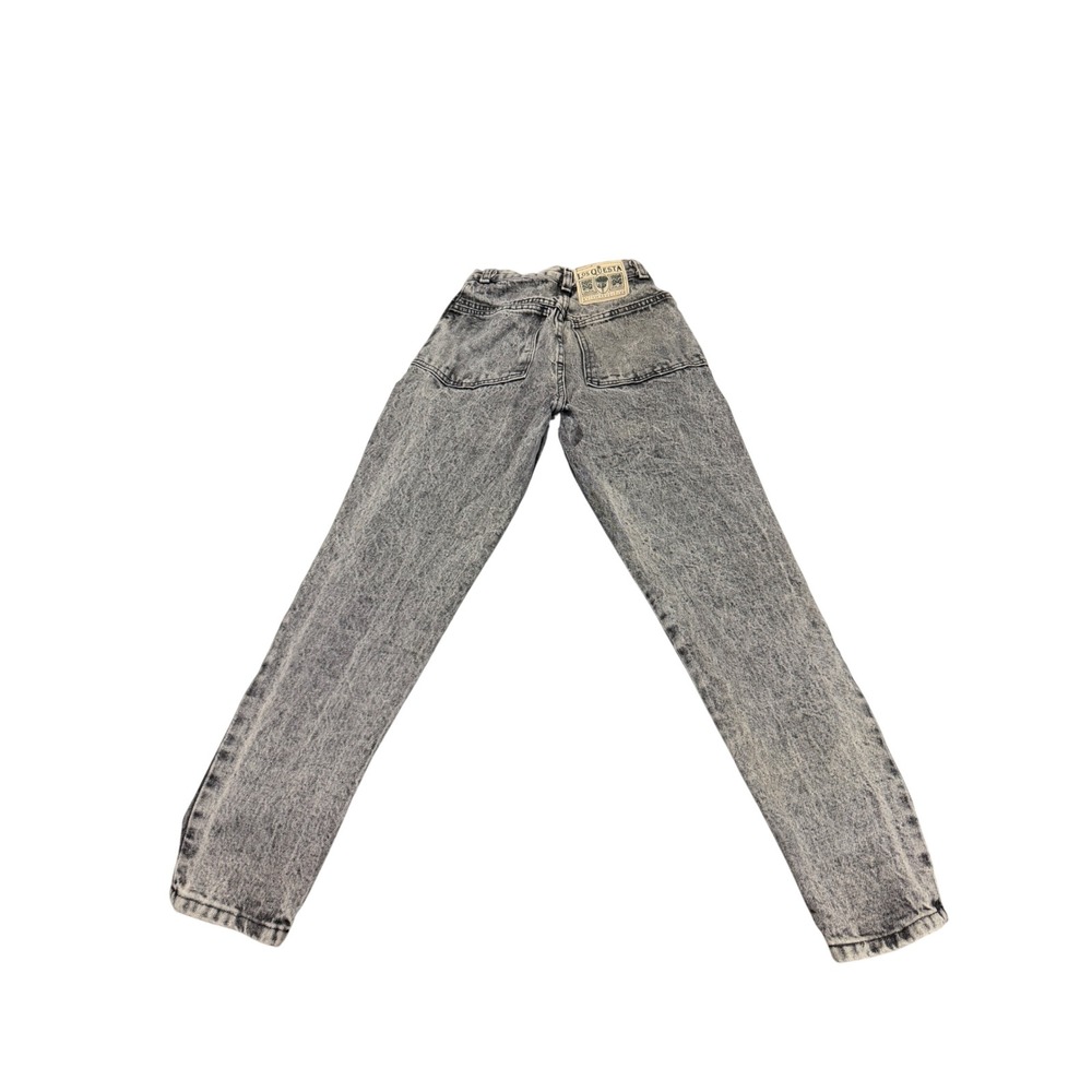 Rare Los Questa Vintage High Waisted Acid Wash Mom Jeans Grey Black Button Fly - Picture 8 of 11